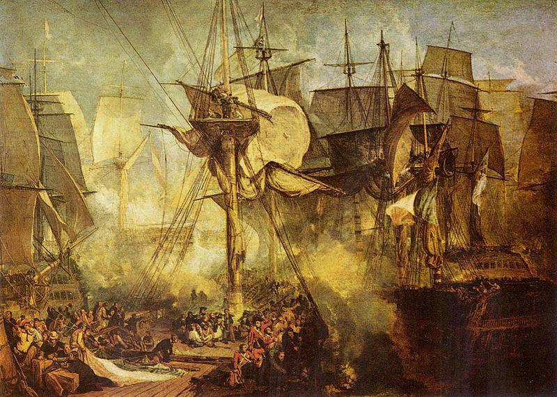Joseph Mallord William Turner Die Schlacht bei Trafalgar, von den Steuerbordbesanwanten der Victory aus gesehen France oil painting art